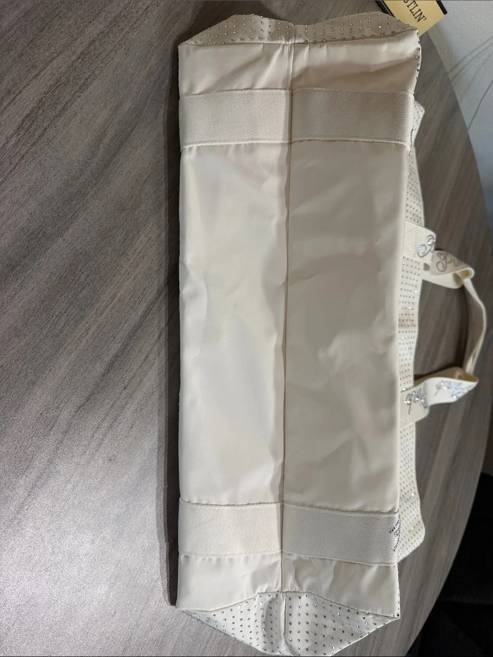NWOT PINK Victoria's Secret Ivory Large Rhinestone Zip Tote Logo Strap Handles